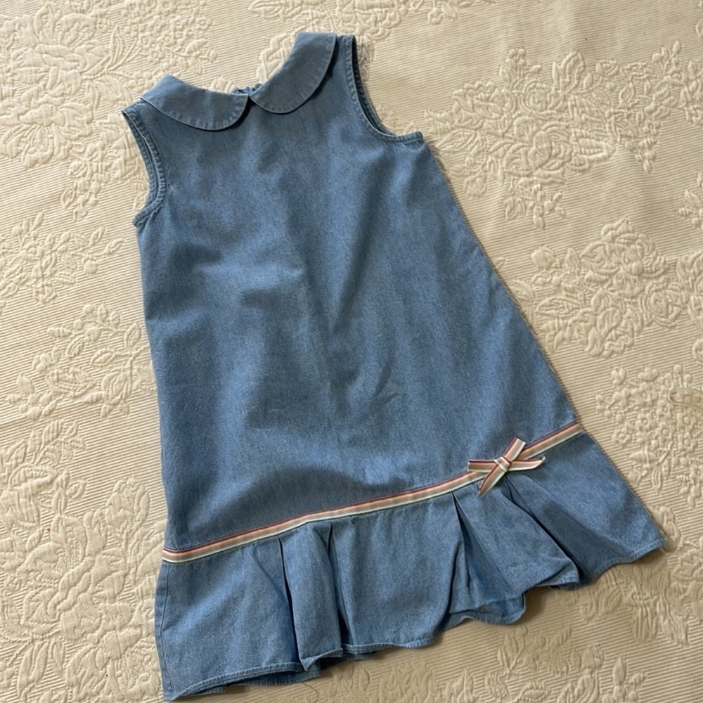 TALBOTS Kids Girl Sleeveless Chambray Dress. P/150/A1173